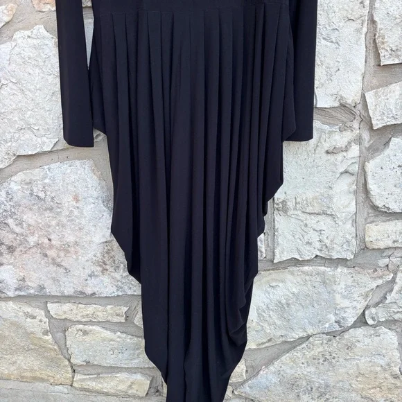 Norma Kamali Belted Draped Stretch-jersey Midi Dress Black size x-large Norma Kamali Belted Draped Stretch-jersey Midi Dress Black size x-large